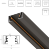Трек 2-контактный без стыковочного паза LIGHTSTAR 502038-P BARRA 3м ЧЕРНЫЙ